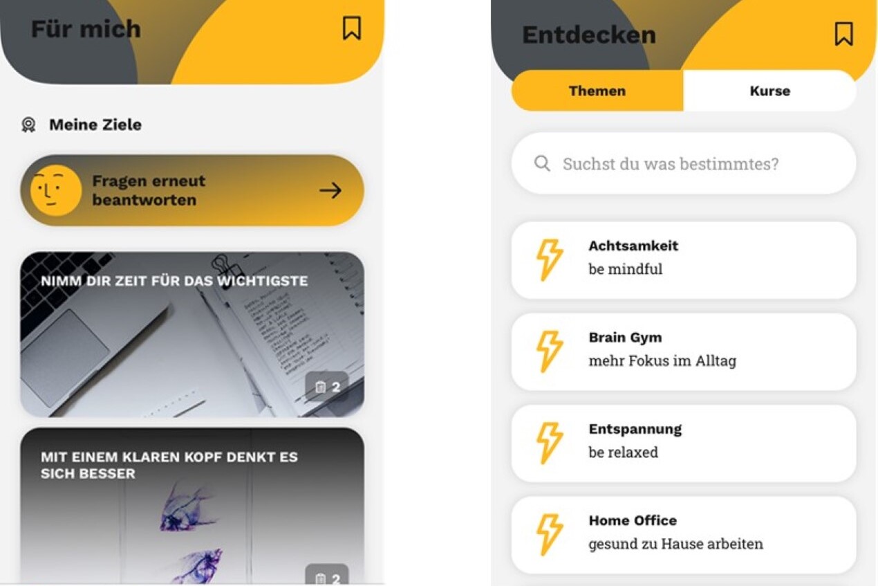 User-Interface der Phileo-App.