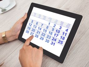Kalender auf einem Tablet